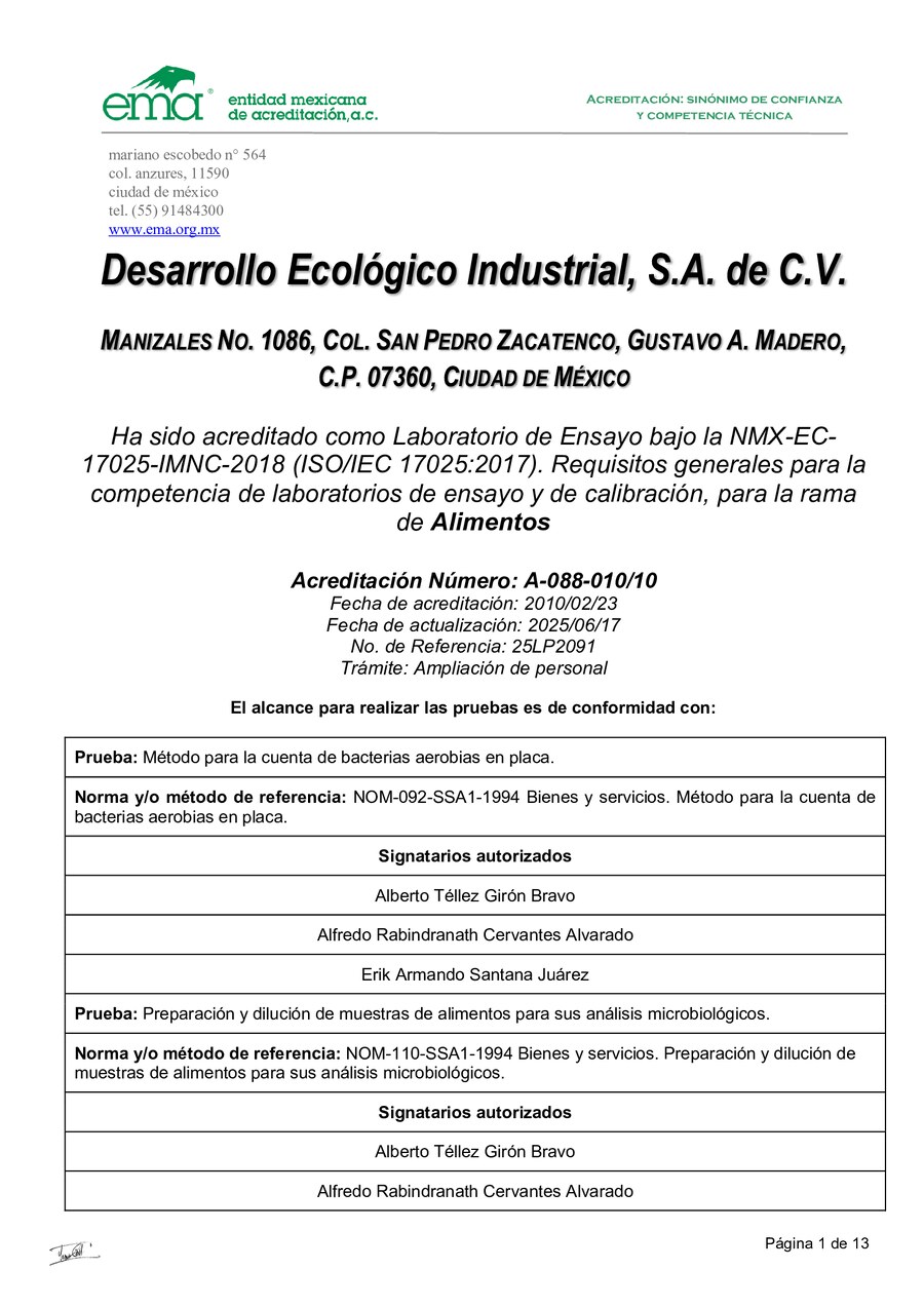Portada de ACREDITACIÓN-EMA- MICROBIOMÉDICO- ALIMENTOS Y PERSONAL