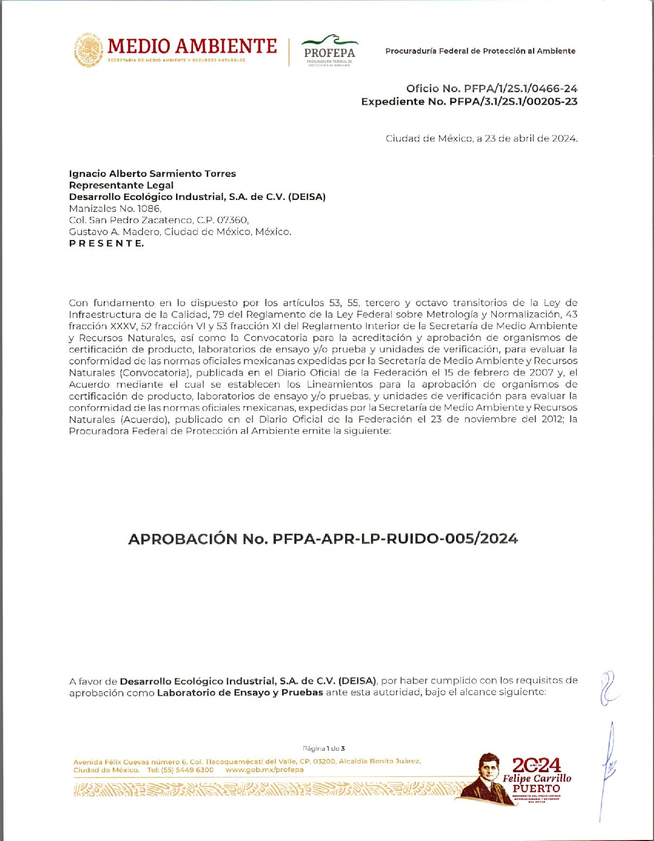 Portada de APROBACIÓN-PROFEPA RUIDO (NOM-081-2024)