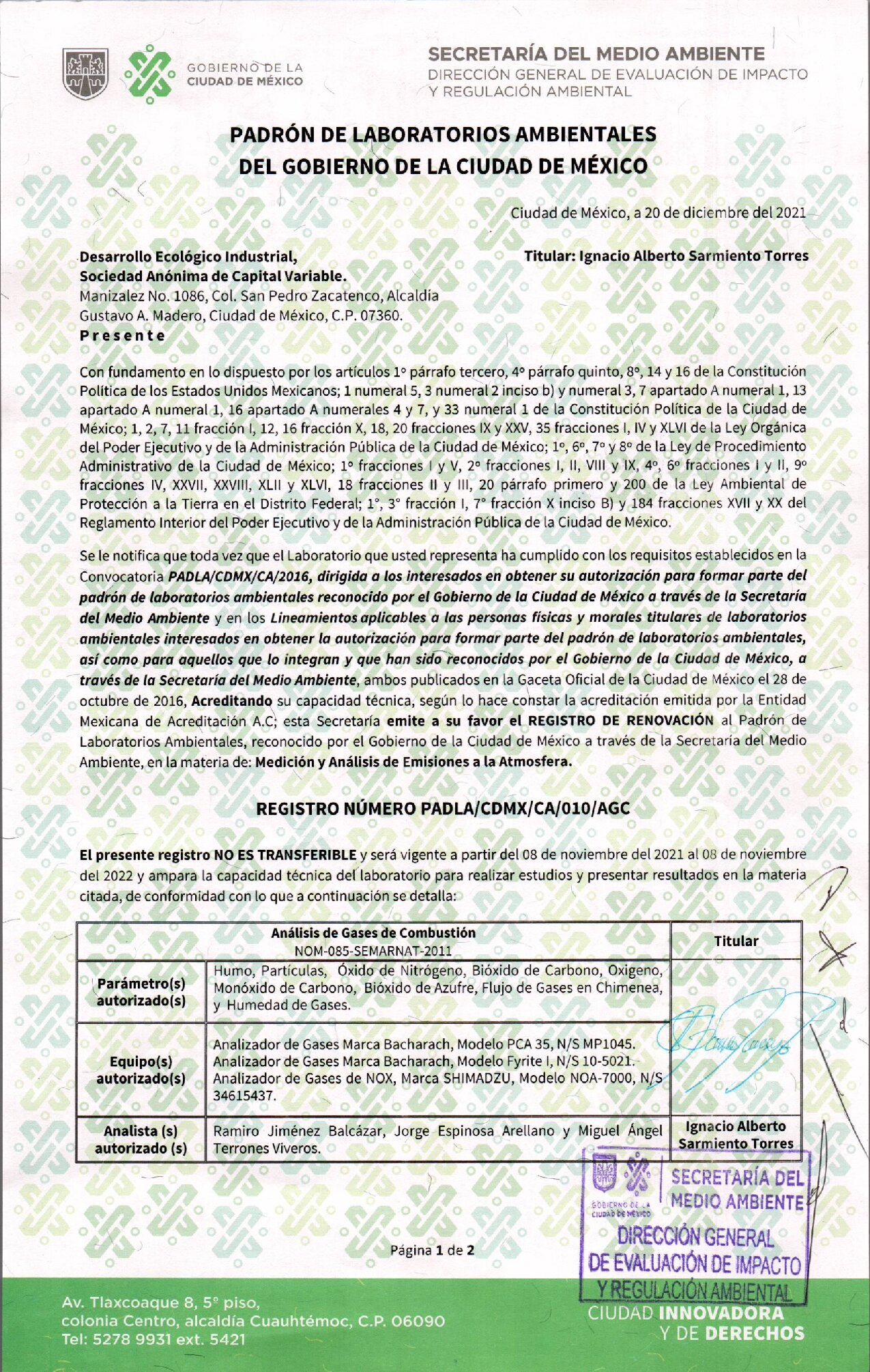 Portada de NOM-085-SEMARNAT-2011