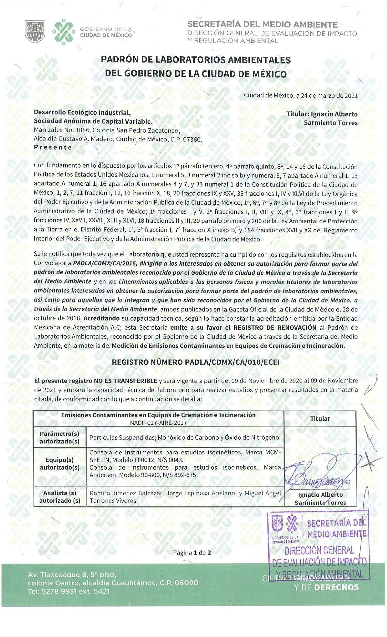 Portada de RegistroNADF-017-AIRE-2017