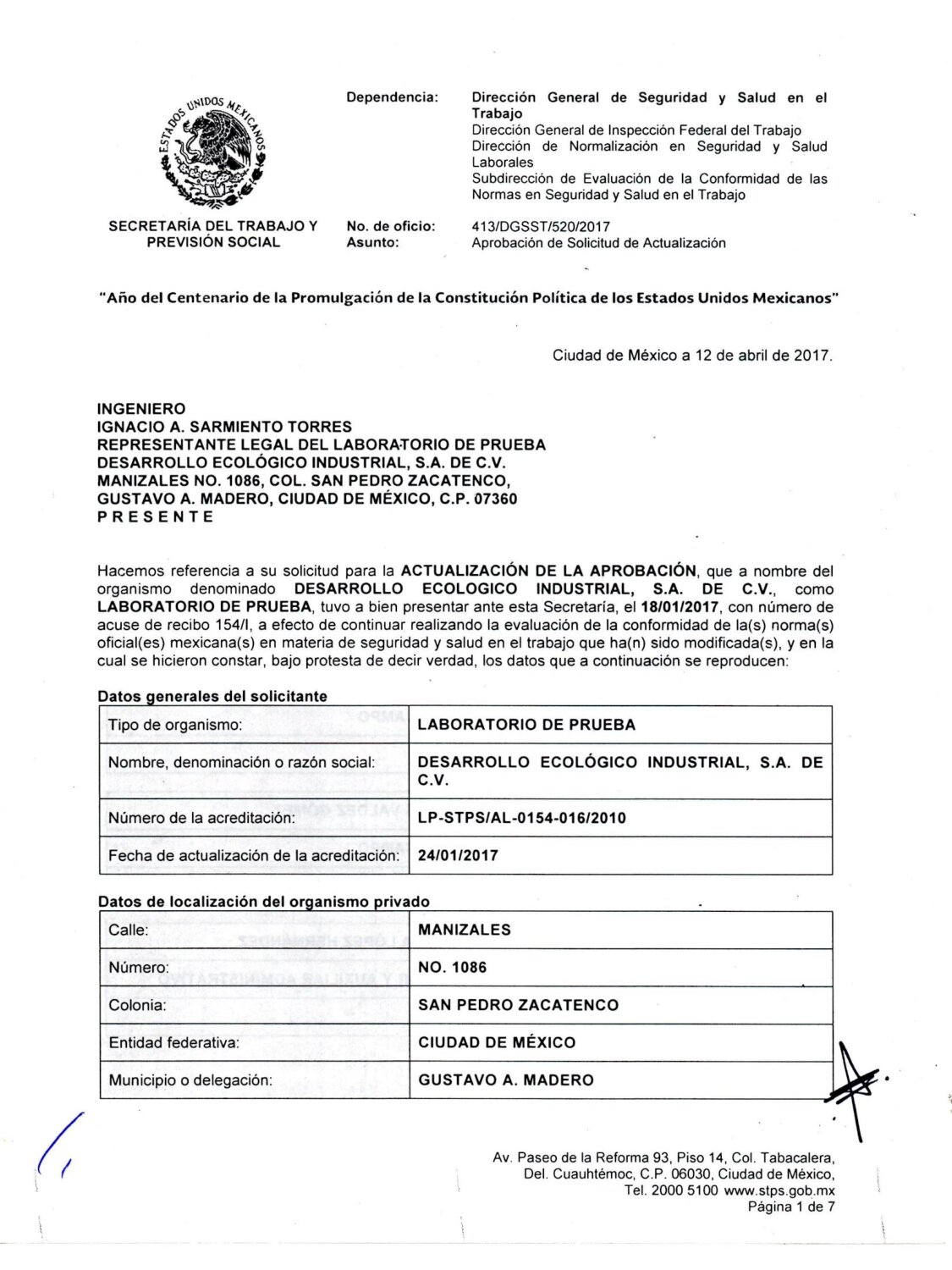 Portada de APROBACION-STPS- NOM-010-STPS-2014